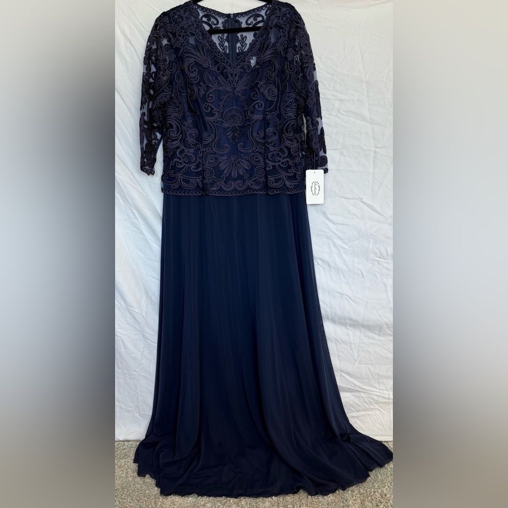Soulmates Navy Long Sleeve Lace Dress, NWT